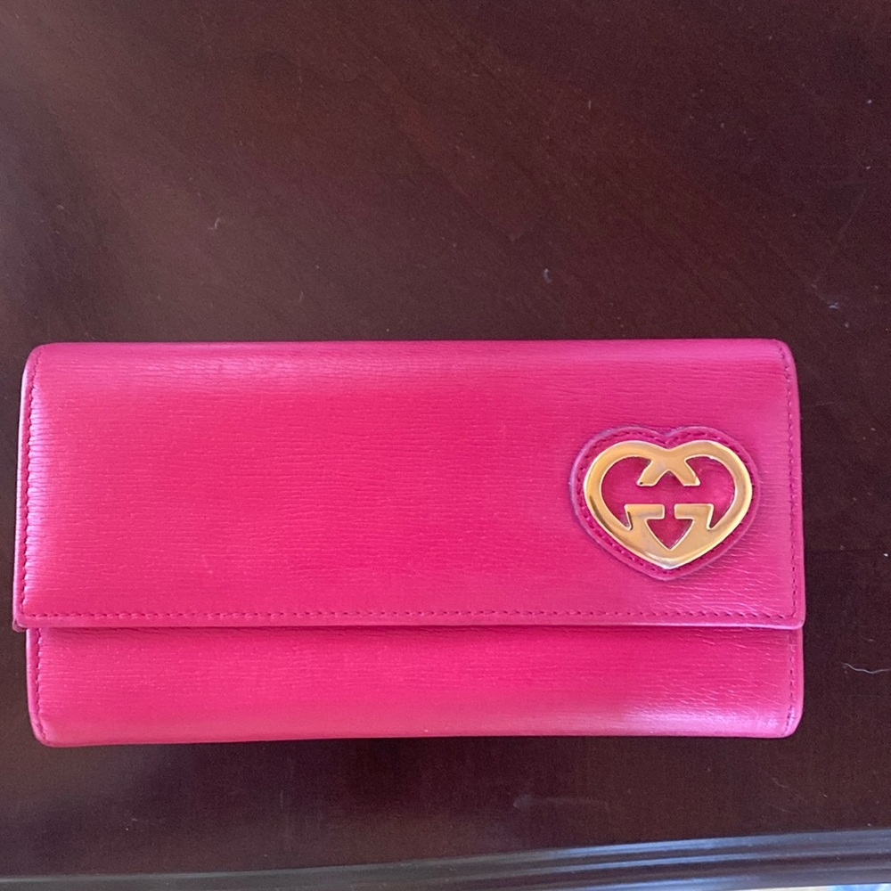 Authentic Gucci hot pink wallet